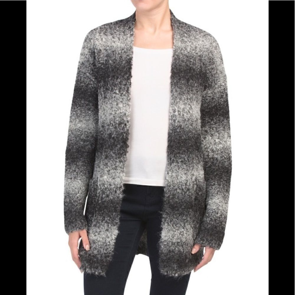 Rachel Zoe Dye Striped Open Cardigan with pockets